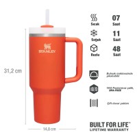 Stanley Quencher Pipetli Termos Bardak 1.18 Lt - Turuncu